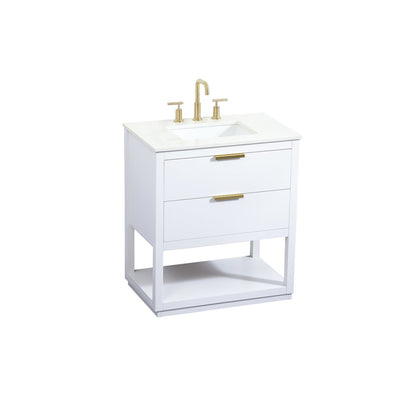 30 inch Single bathroom vanity in white