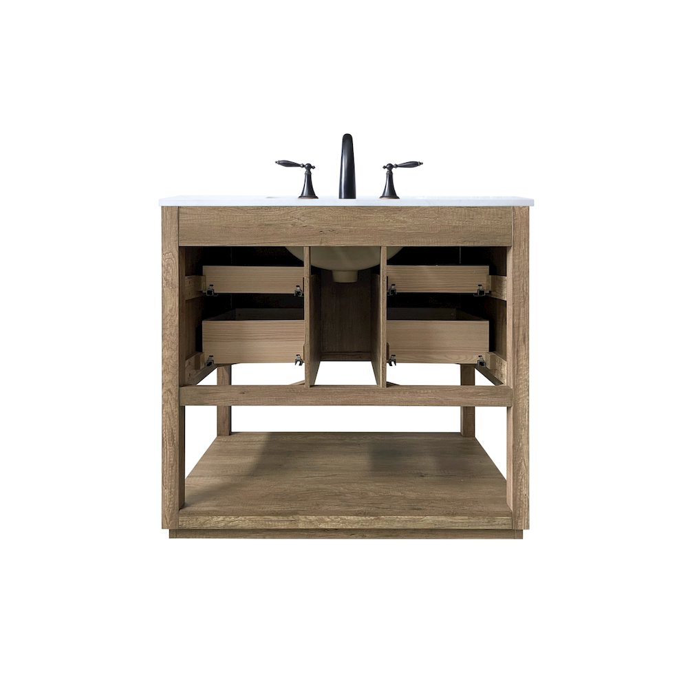 36 Inch SIngle Bathroom Vanity In Natural Oak