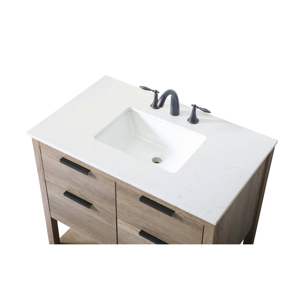 36 Inch SIngle Bathroom Vanity In Natural Oak