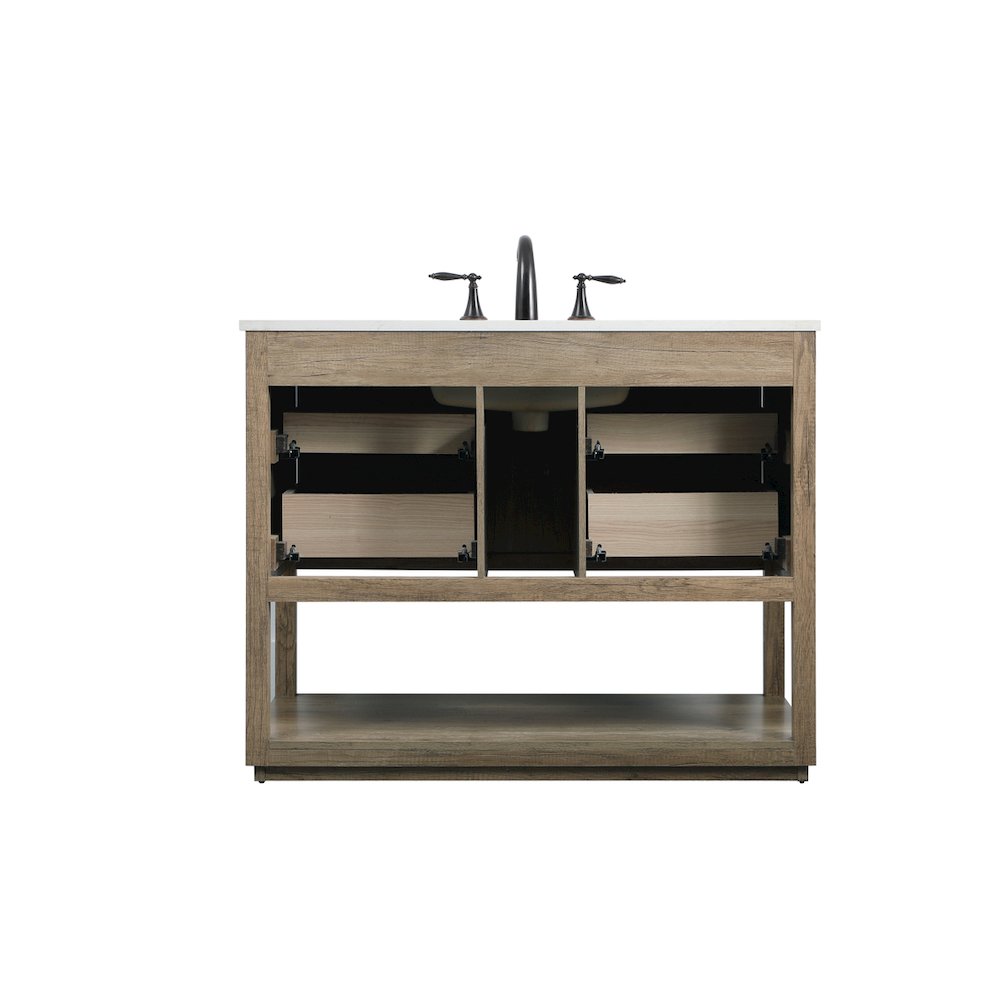 42 Inch SIngle Bathroom Vanity In Natural Oak