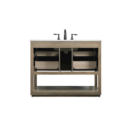 42 Inch SIngle Bathroom Vanity In Natural Oak