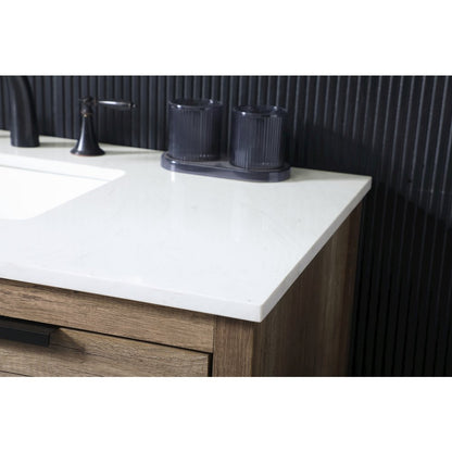 42 Inch SIngle Bathroom Vanity In Natural Oak
