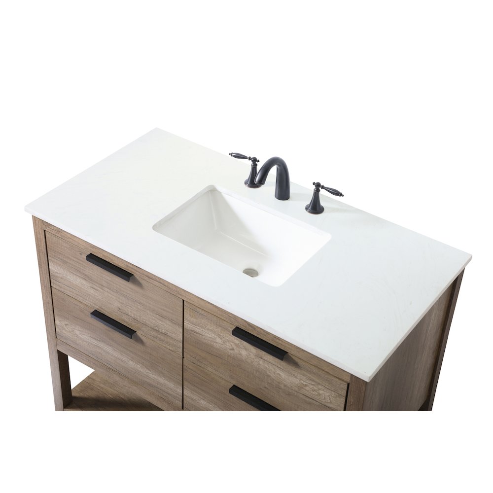 42 Inch SIngle Bathroom Vanity In Natural Oak