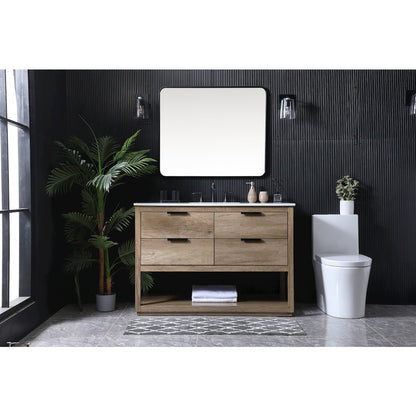 48 Inch SIngle Bathroom Vanity In Natural Oak