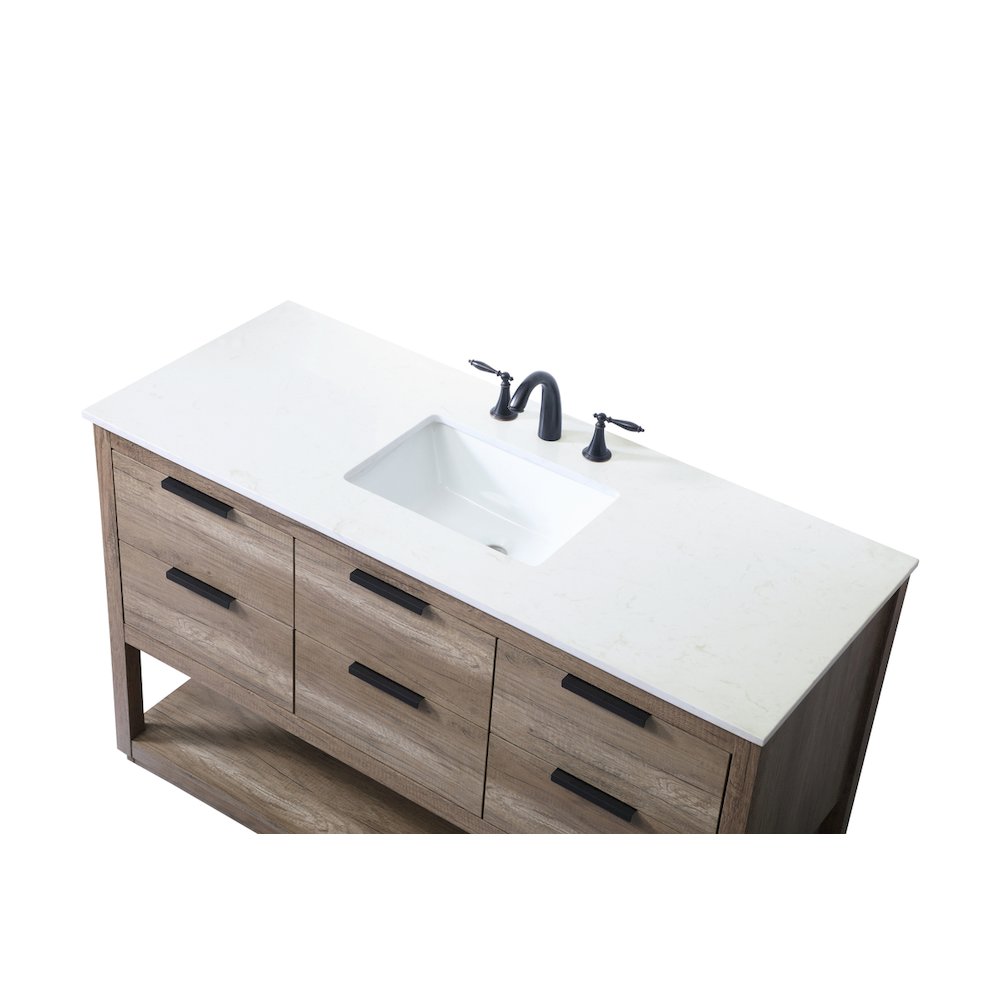 54 Inch SIngle Bathroom Vanity In Natural Oak
