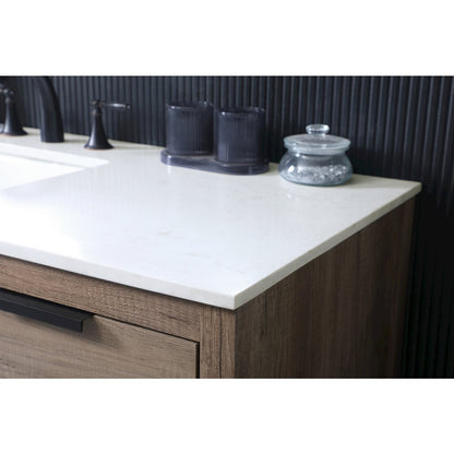 54 Inch SIngle Bathroom Vanity In Natural Oak