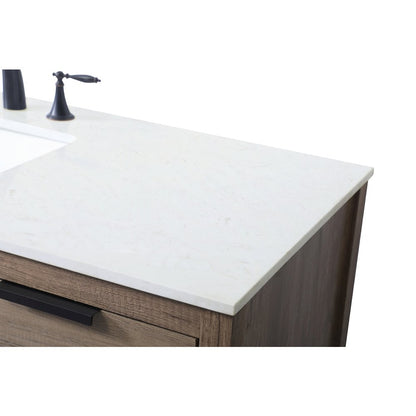 54 Inch SIngle Bathroom Vanity In Natural Oak