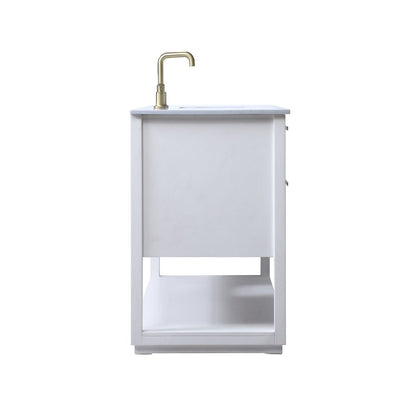 54 Inch SIngle Bathroom Vanity In White