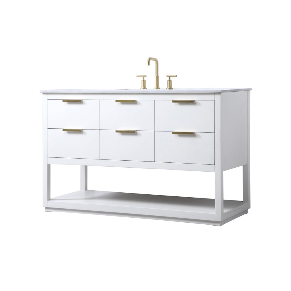 54 Inch SIngle Bathroom Vanity In White