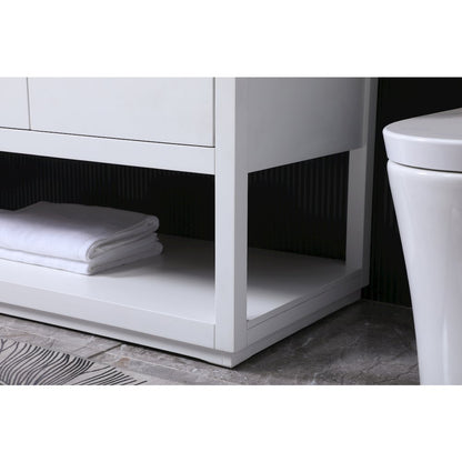 54 Inch SIngle Bathroom Vanity In White