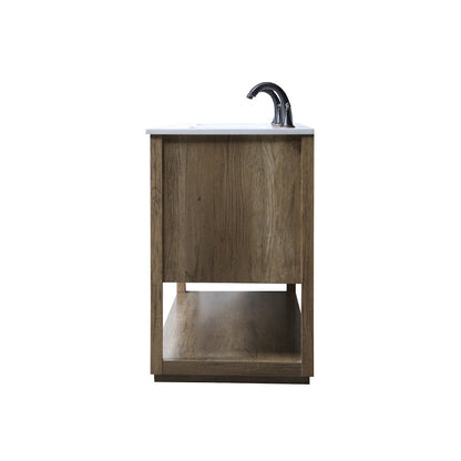 60 Inch Double Bathroom Vanity In Natural Oak