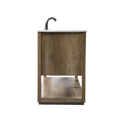60 Inch SIngle Bathroom Vanity In Natural Oak