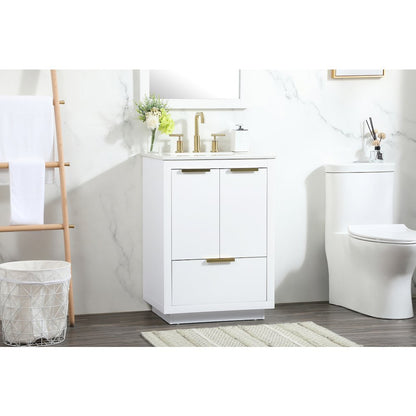 24 inch Single bathroom vanity in white
