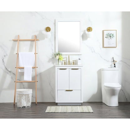 24 inch Single bathroom vanity in white