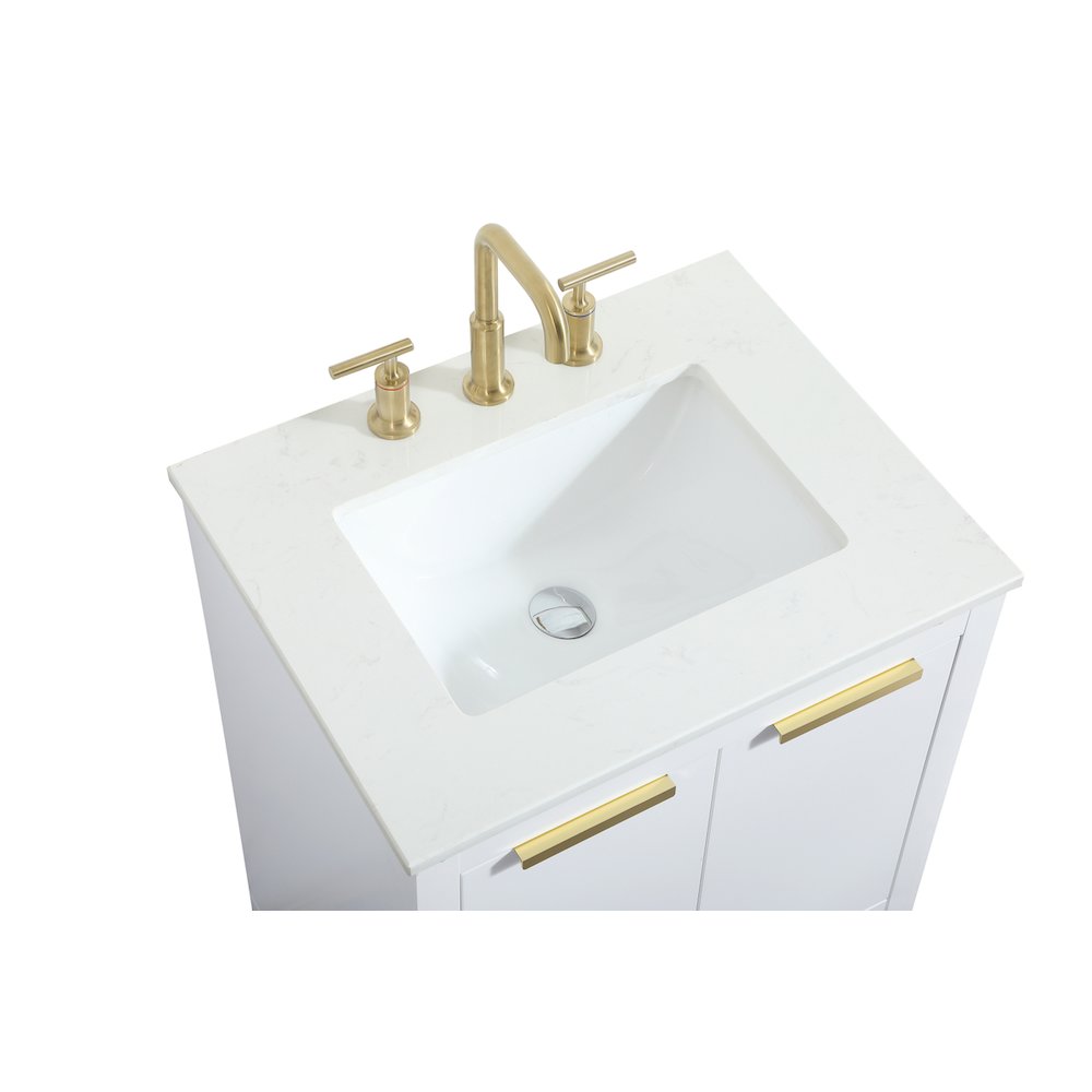 24 inch Single bathroom vanity in white