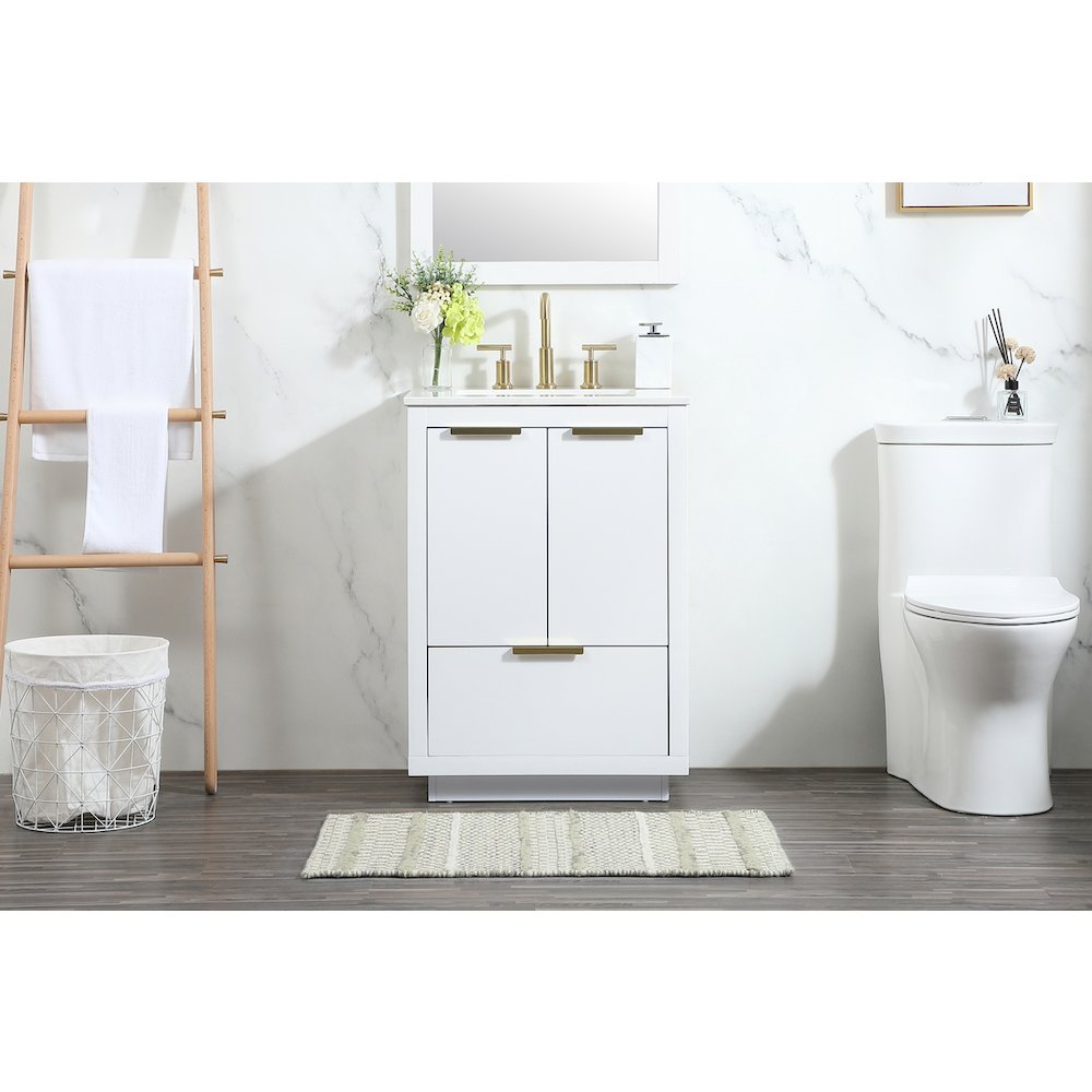 24 inch Single bathroom vanity in white