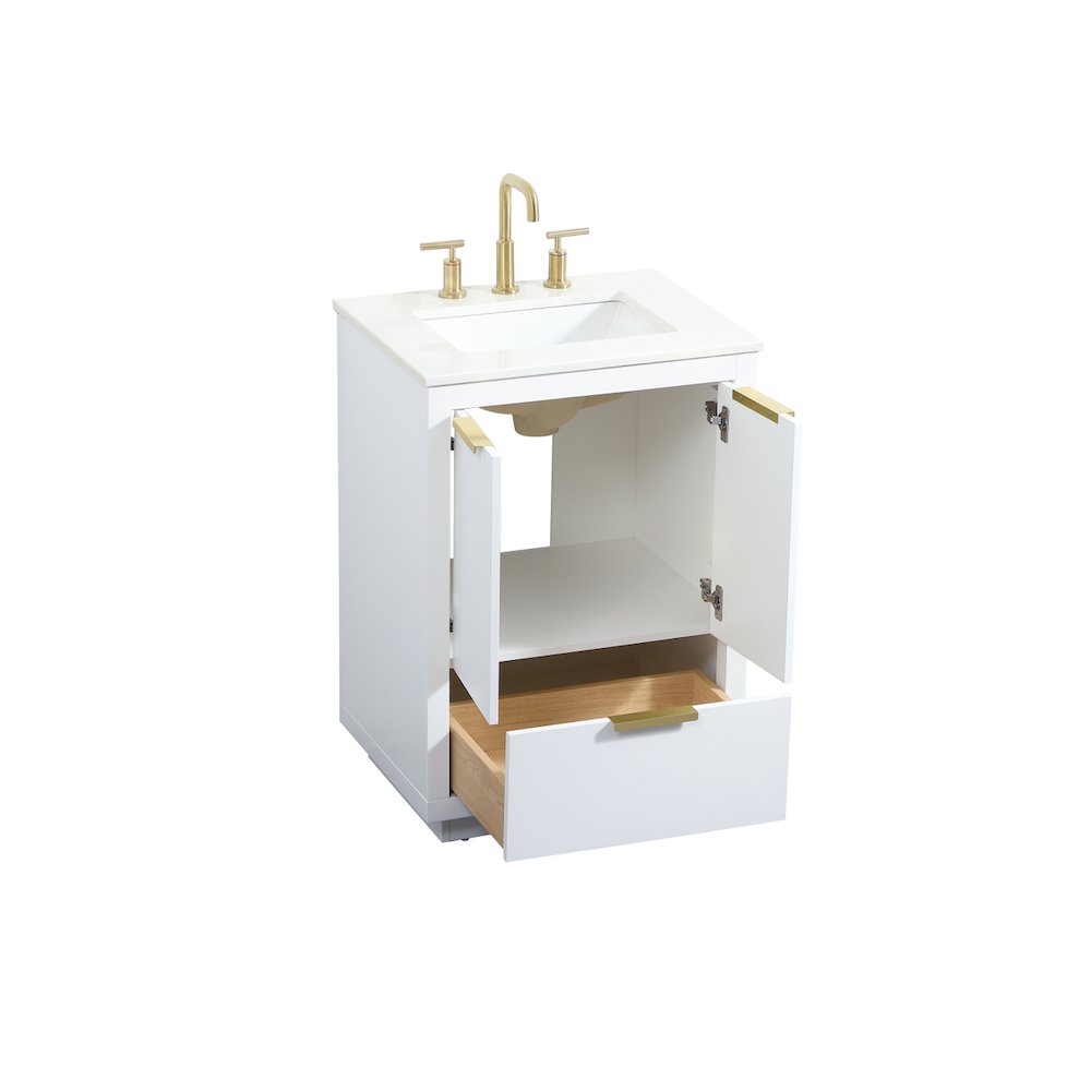 24 inch Single bathroom vanity in white