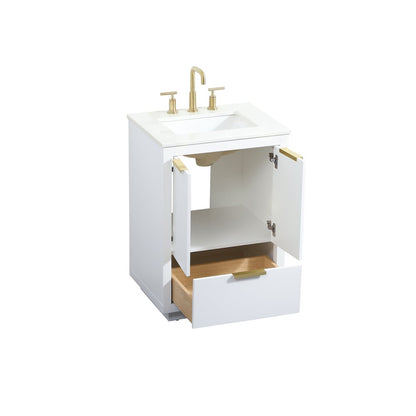 24 inch Single bathroom vanity in white