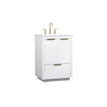 24 inch Single bathroom vanity in white