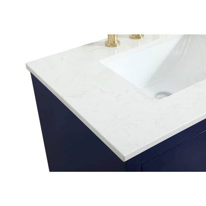 30 inch Single bathroom vanity in blue