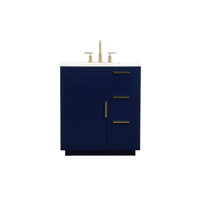30 inch Single bathroom vanity in blue