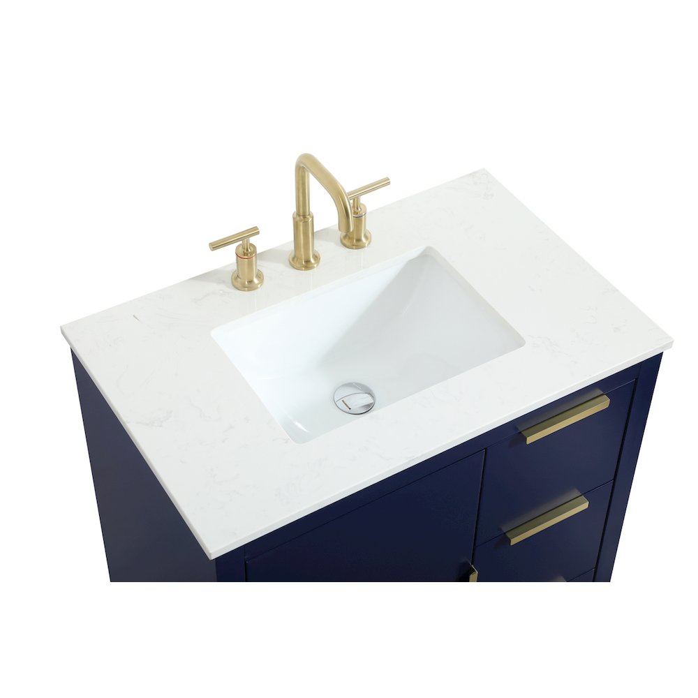 30 inch Single bathroom vanity in blue