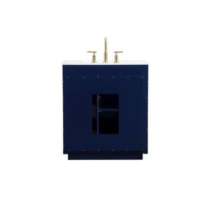 30 inch Single bathroom vanity in blue