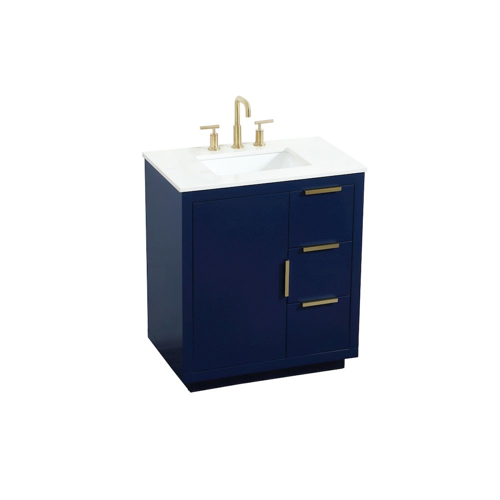 30 inch Single bathroom vanity in blue