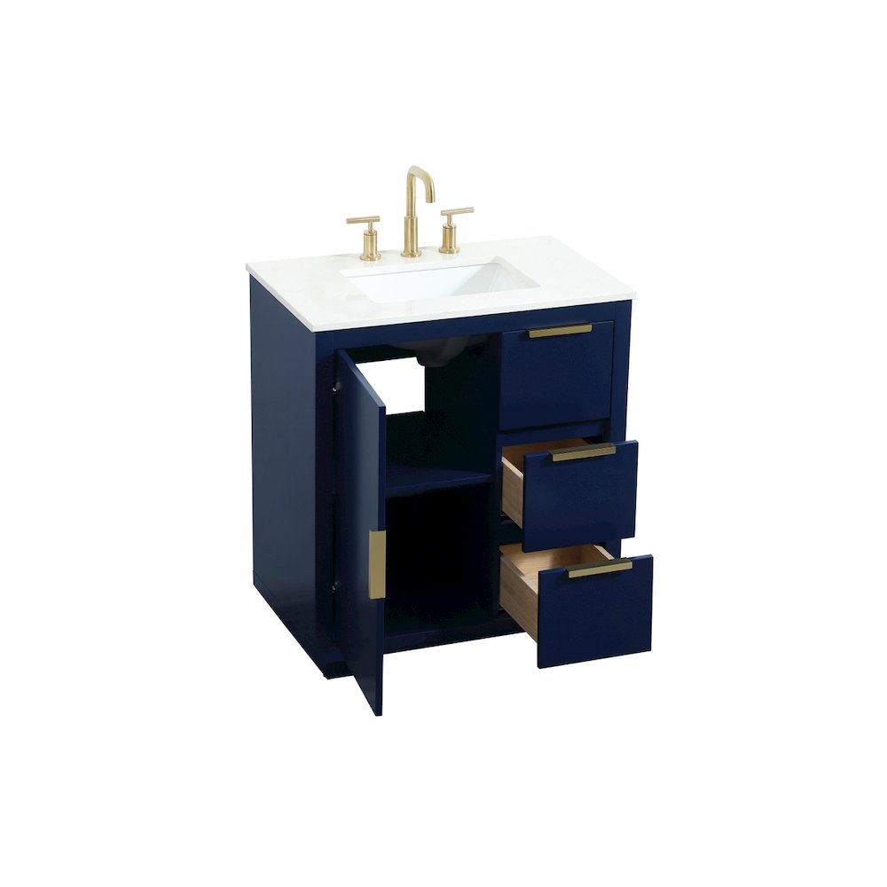 30 inch Single bathroom vanity in blue