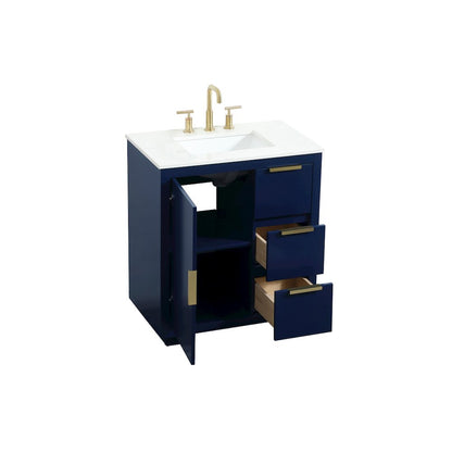 30 inch Single bathroom vanity in blue