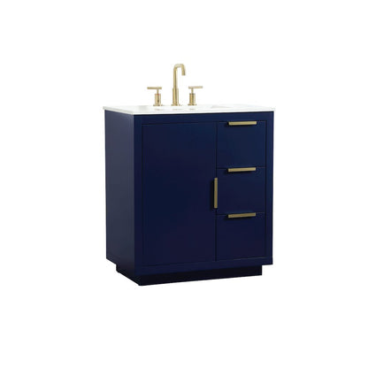 30 inch Single bathroom vanity in blue