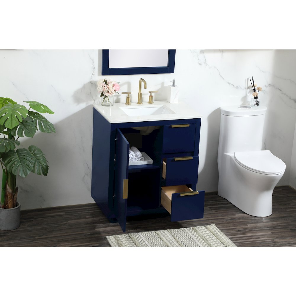 30 inch Single bathroom vanity in blue