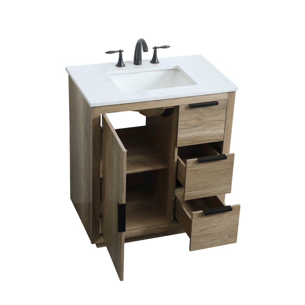 30 Inch SIngle Bathroom Vanity In Natural Oak