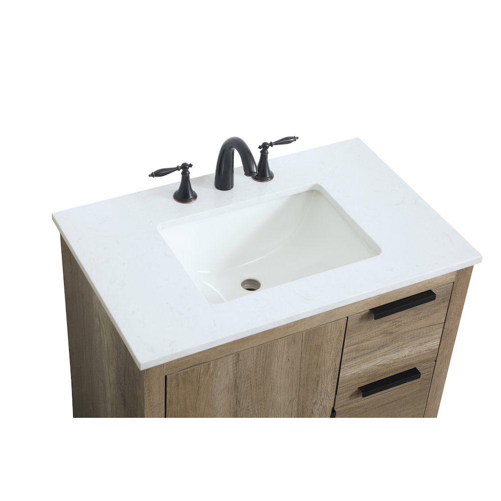 30 Inch SIngle Bathroom Vanity In Natural Oak
