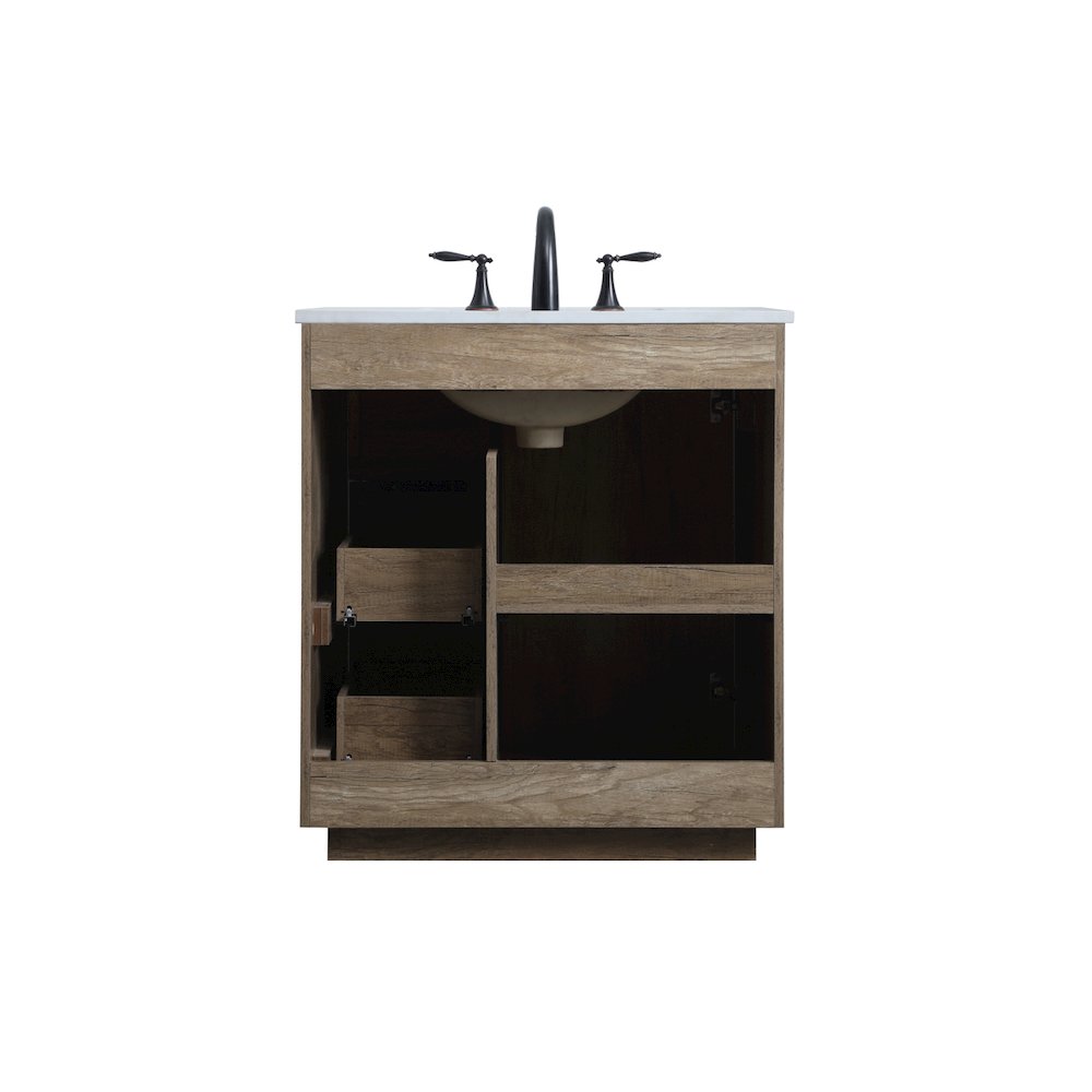 30 Inch SIngle Bathroom Vanity In Natural Oak