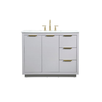 42 inch Single bathroom vanity in grey