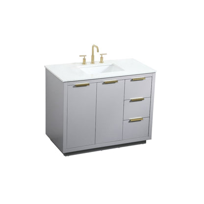 42 inch Single bathroom vanity in grey