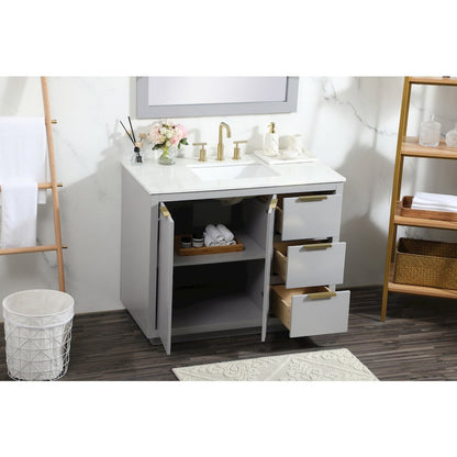 42 inch Single bathroom vanity in grey