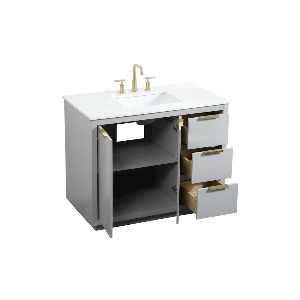 42 inch Single bathroom vanity in grey