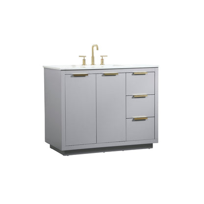 42 inch Single bathroom vanity in grey