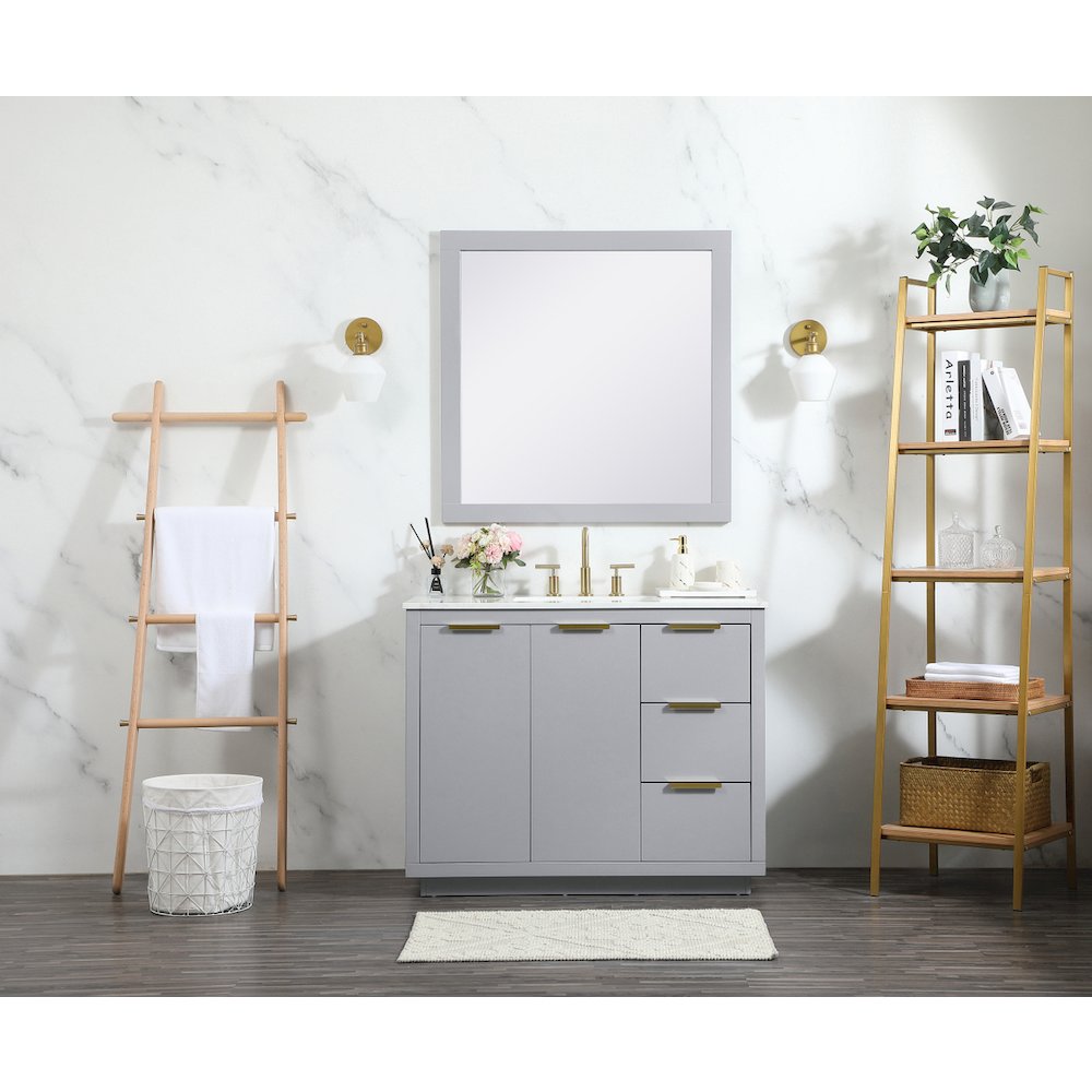 42 inch Single bathroom vanity in grey