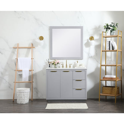 42 inch Single bathroom vanity in grey