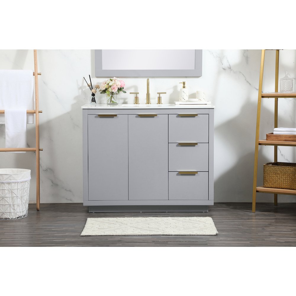 42 inch Single bathroom vanity in grey