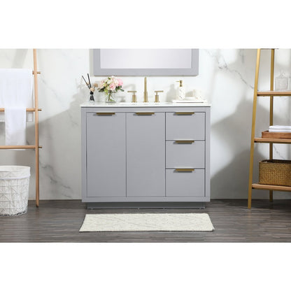 42 inch Single bathroom vanity in grey