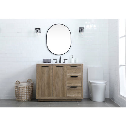 42 Inch SIngle Bathroom Vanity In Natural Oak