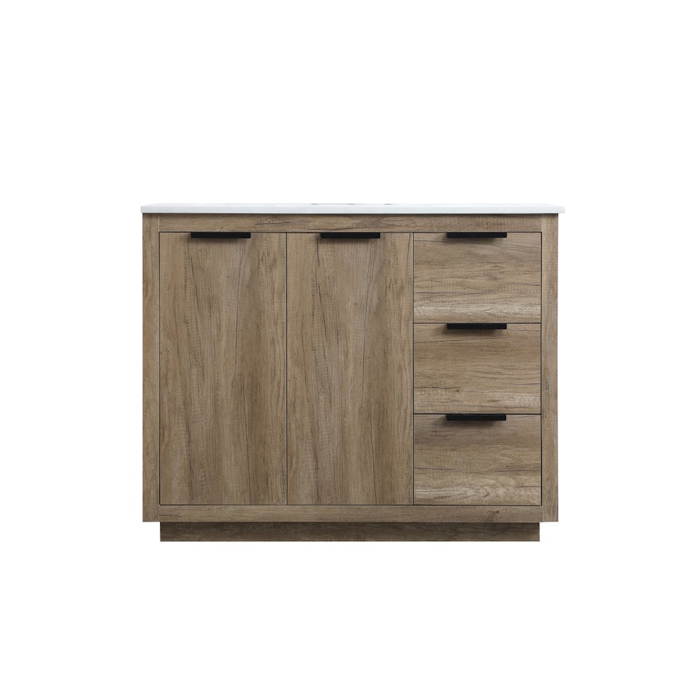 42 Inch SIngle Bathroom Vanity In Natural Oak