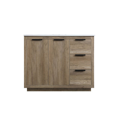 42 Inch SIngle Bathroom Vanity In Natural Oak
