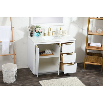42 inch Single bathroom vanity in white