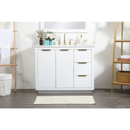 42 inch Single bathroom vanity in white
