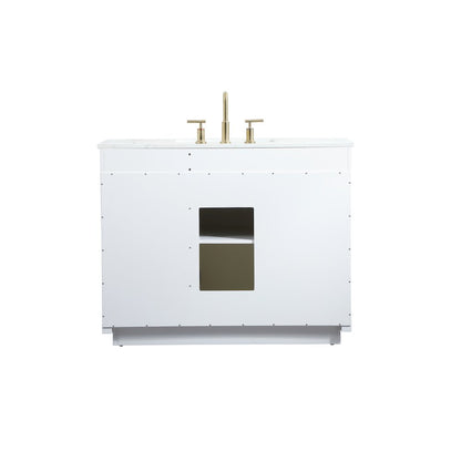 42 inch Single bathroom vanity in white